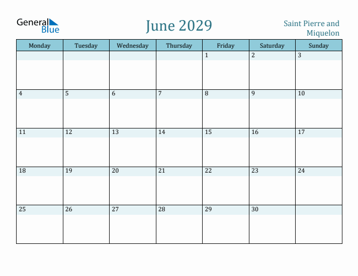 June 2029 Calendar with Holidays