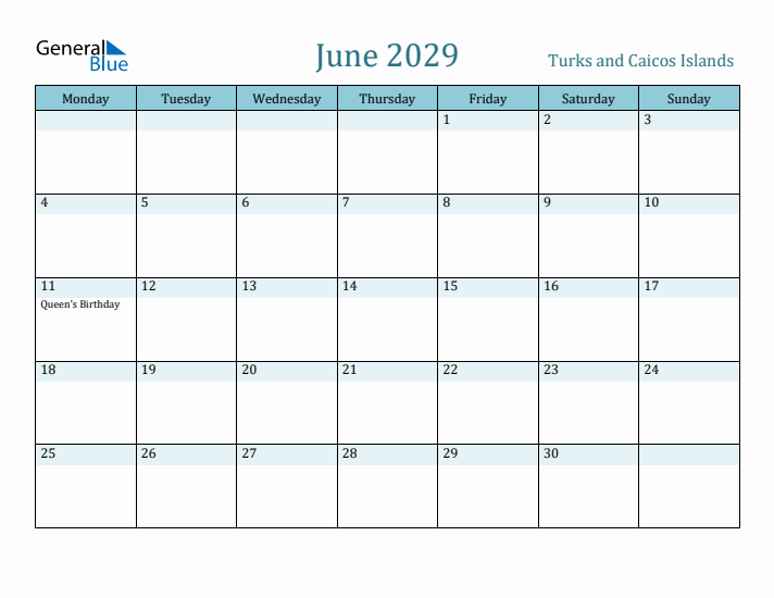 June 2029 Calendar with Holidays