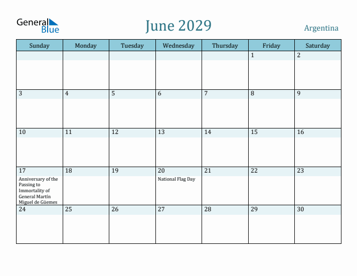 June 2029 Calendar with Holidays