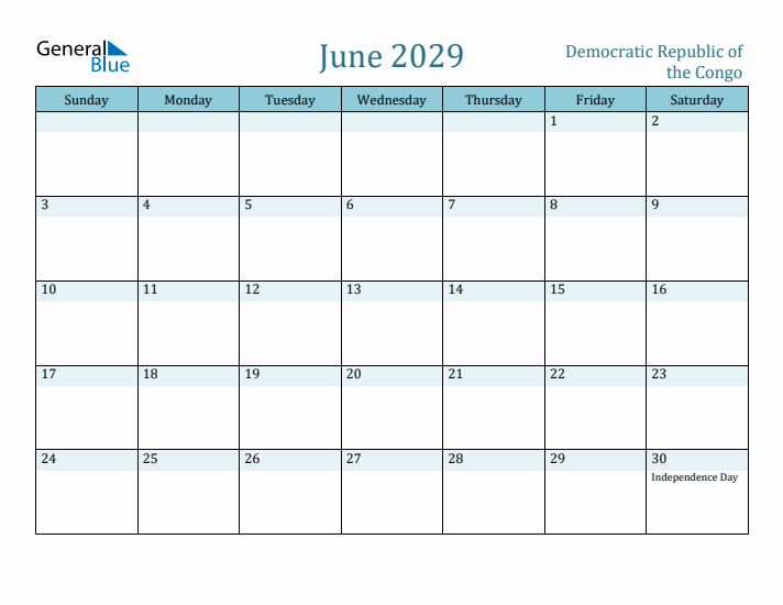 June 2029 Calendar with Holidays