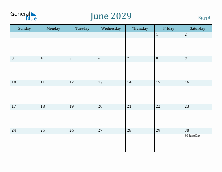 June 2029 Calendar with Holidays