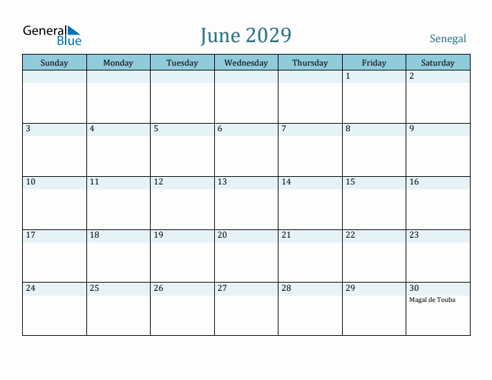 June 2029 Calendar with Holidays