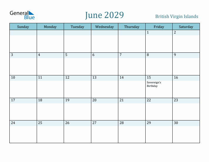 June 2029 Calendar with Holidays