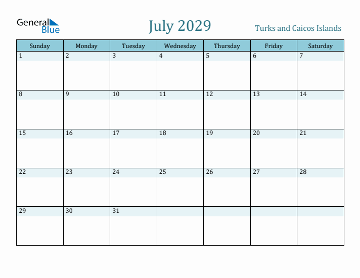 July 2029 Calendar with Holidays