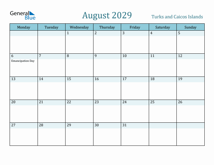 August 2029 Calendar with Holidays
