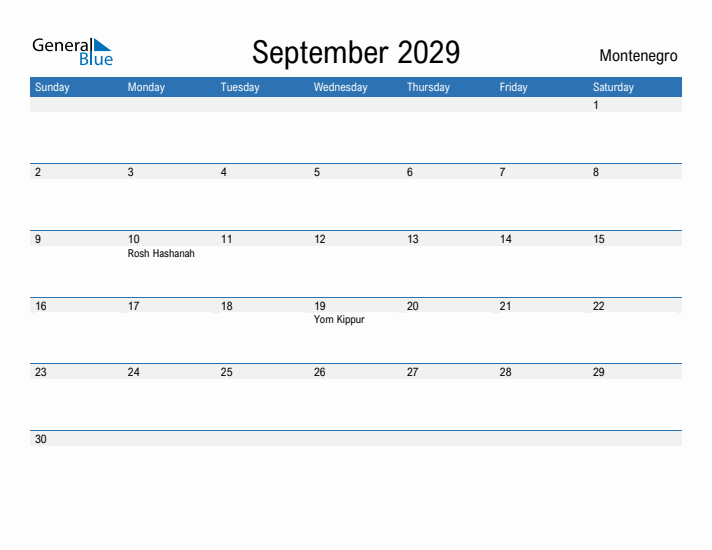 Fillable September 2029 Calendar