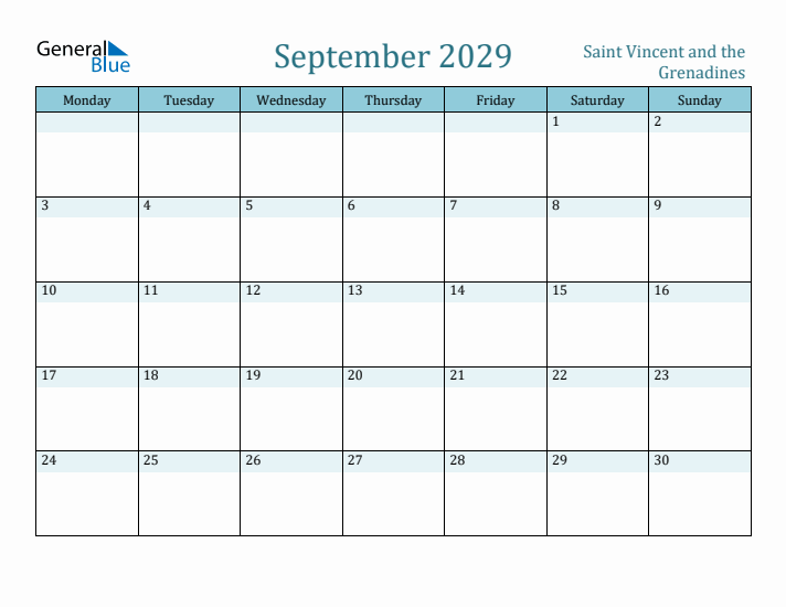 September 2029 Calendar with Holidays