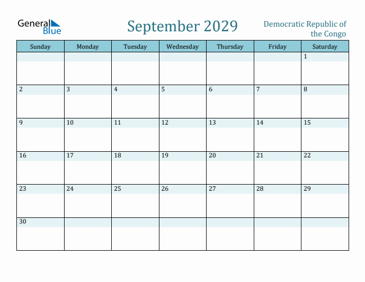 September 2029 Calendar with Holidays