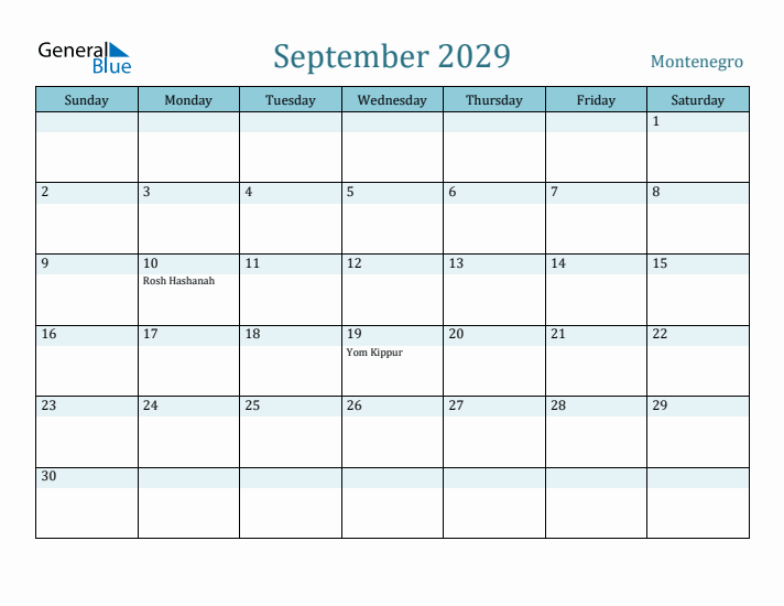 September 2029 Calendar with Holidays