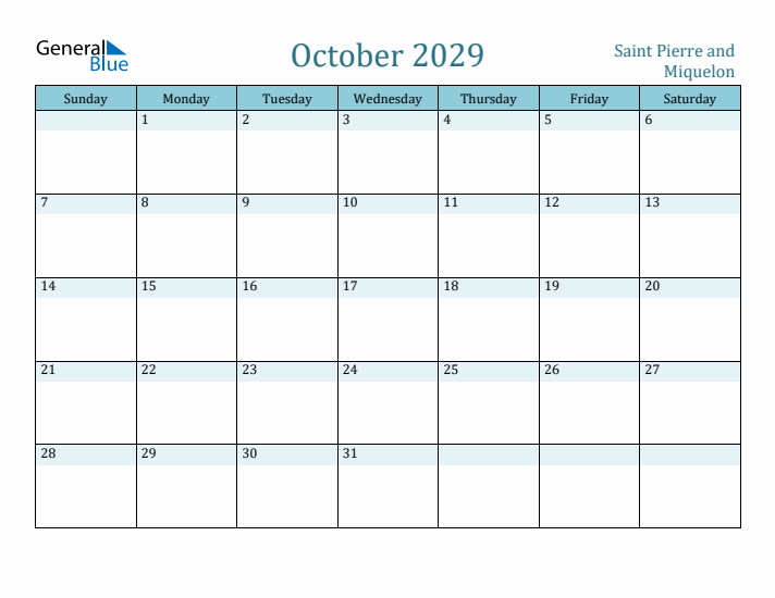 October 2029 Calendar with Holidays