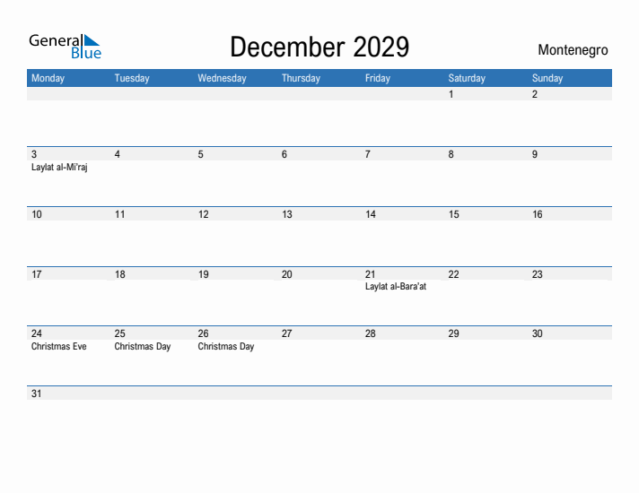 Fillable December 2029 Calendar
