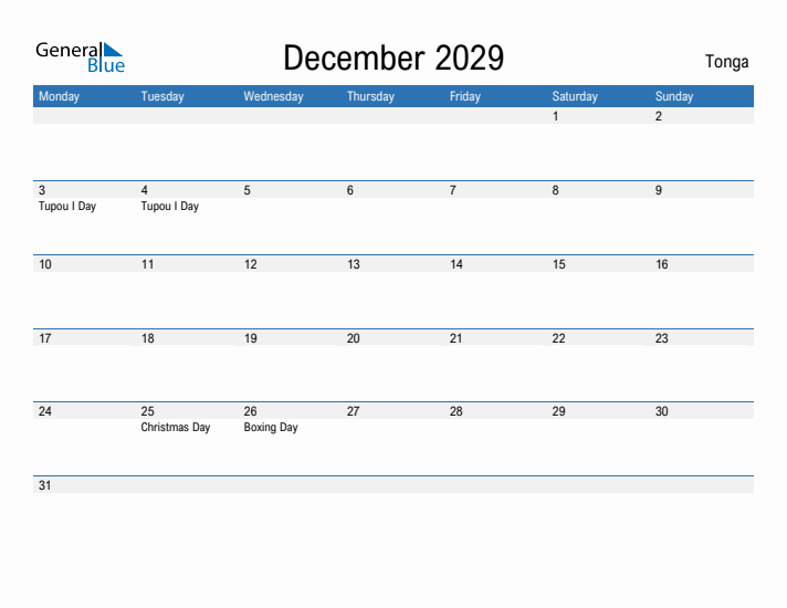 Fillable December 2029 Calendar