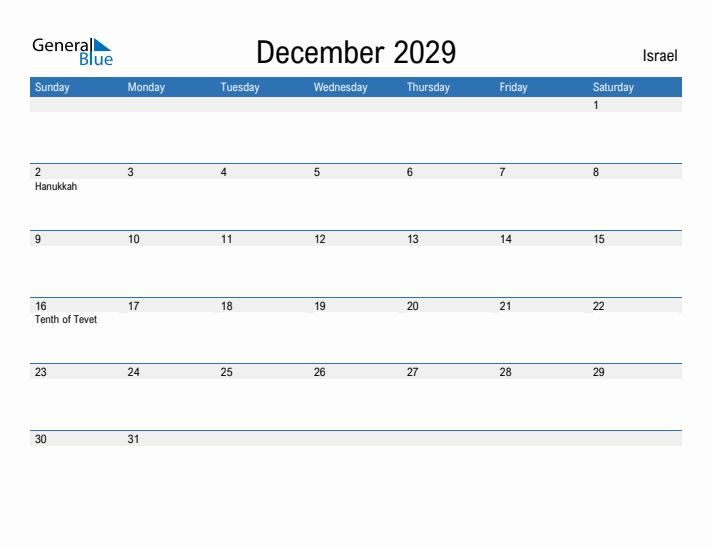 Fillable December 2029 Calendar