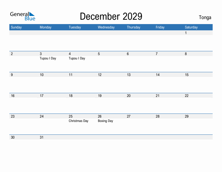 Fillable December 2029 Calendar