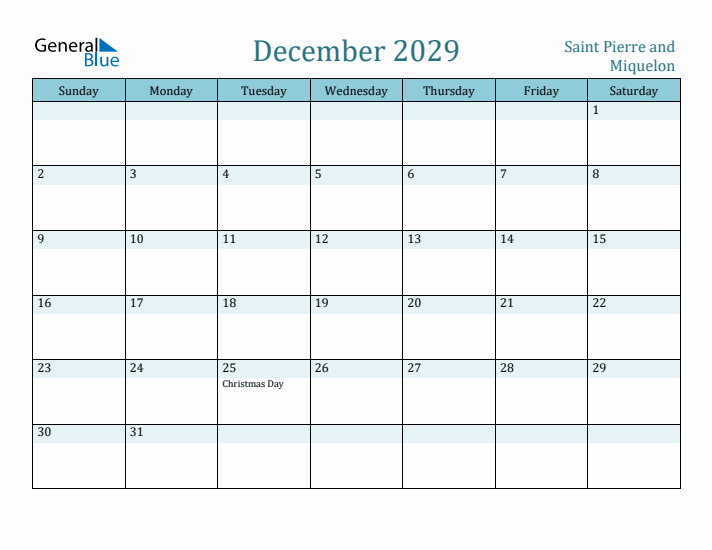 December 2029 Calendar with Holidays