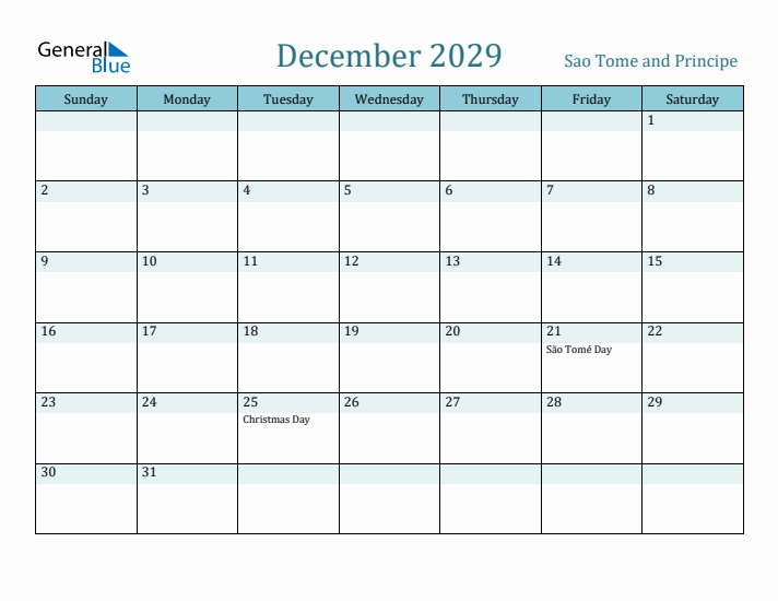 December 2029 Calendar with Holidays