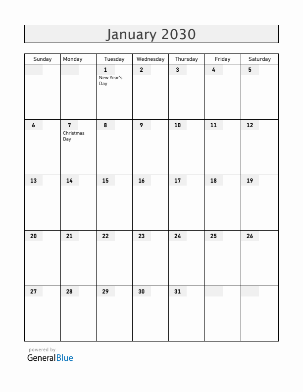 Belarus January 2030 Calendar with Holidays