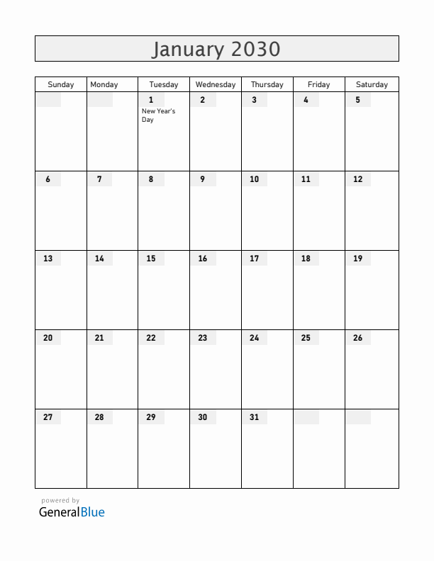 Mayotte January 2030 Calendar with Holidays
