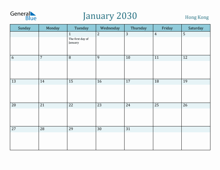 January 2030 Calendar with Holidays