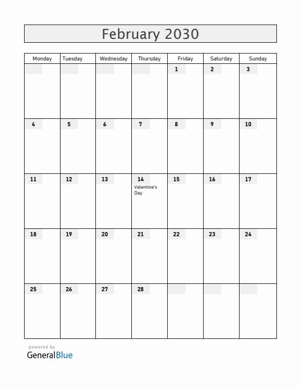 Guam February 2030 Calendar with Holidays