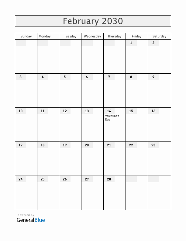 Belgium February 2030 Calendar with Holidays