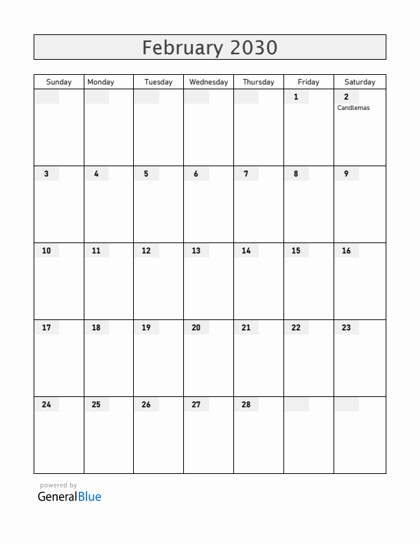 Liechtenstein February 2030 Calendar with Holidays