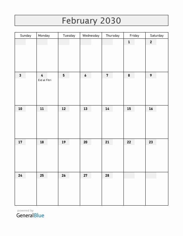 Malawi February 2030 Calendar with Holidays