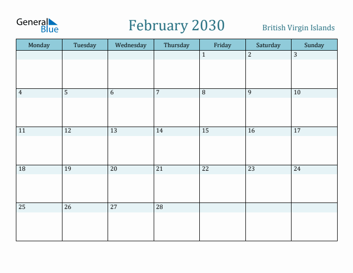 February 2030 Calendar with Holidays
