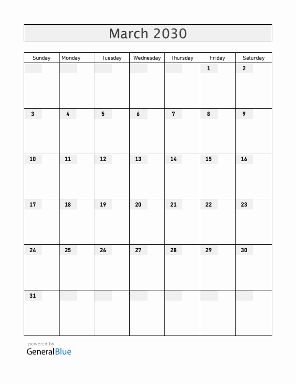 Mayotte March 2030 Calendar with Holidays