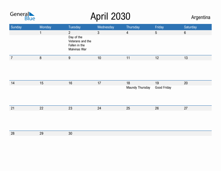 Fillable April 2030 Calendar