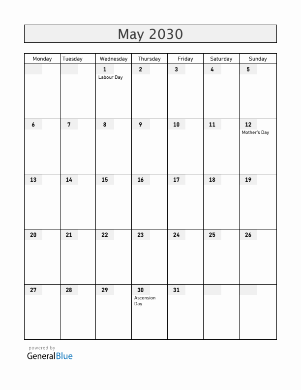 Curacao May 2030 Calendar with Holidays