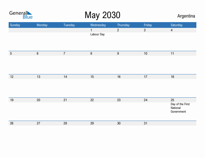 Fillable May 2030 Calendar
