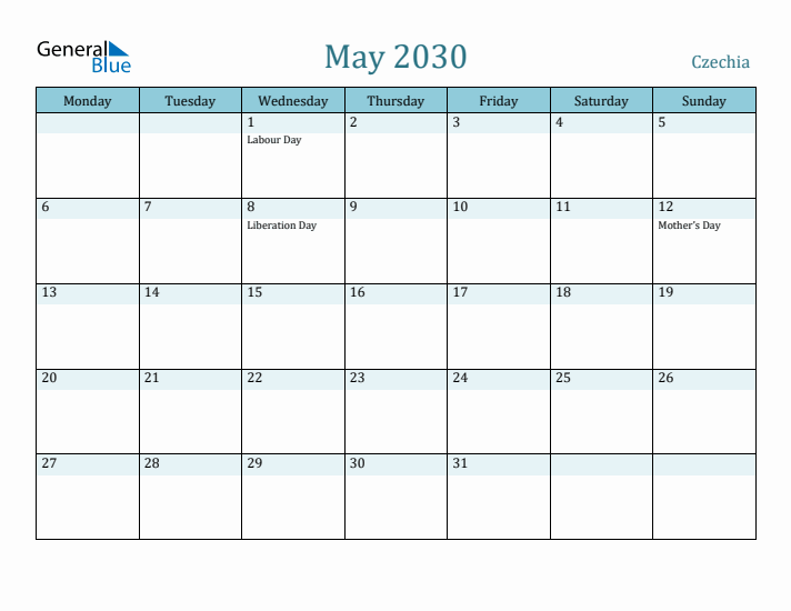 May 2030 Calendar with Holidays