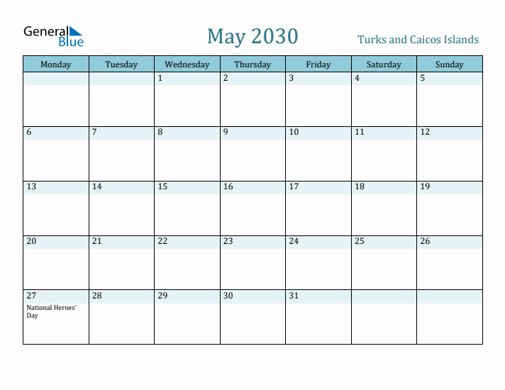 May 2030 Calendar with Holidays