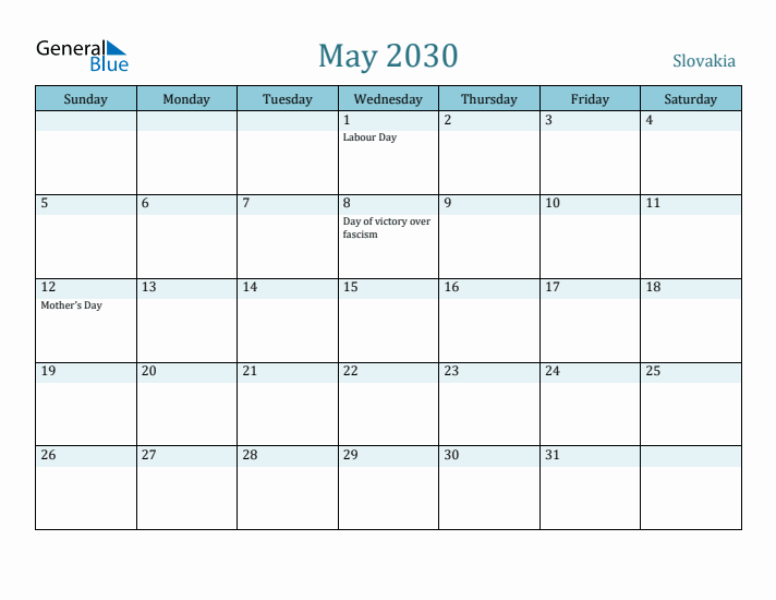 May 2030 Calendar with Holidays