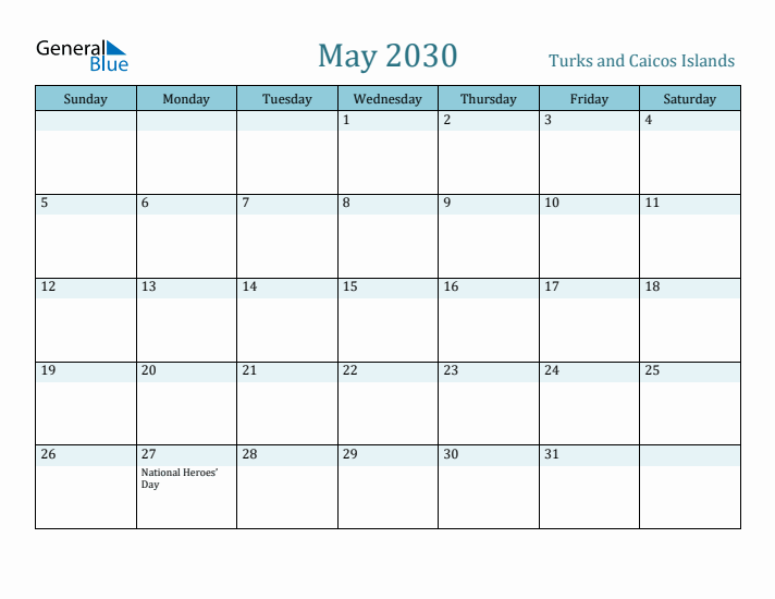 May 2030 Calendar with Holidays