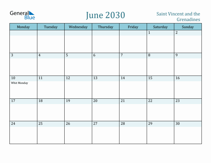 June 2030 Calendar with Holidays