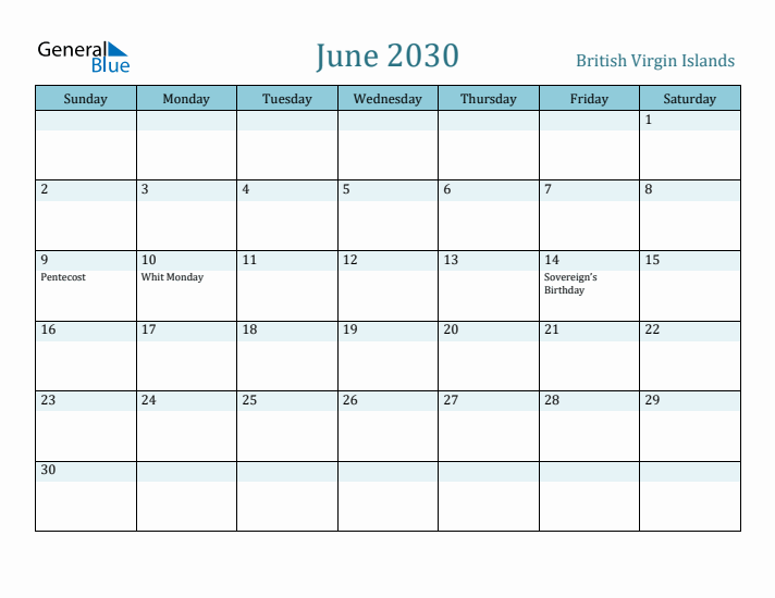 June 2030 Calendar with Holidays