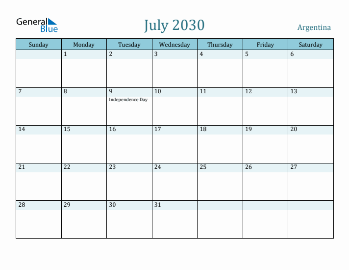 July 2030 Calendar with Holidays