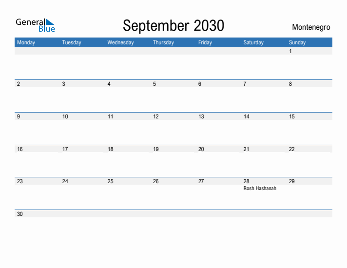 Fillable September 2030 Calendar