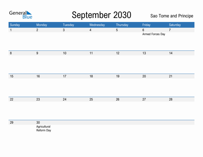 Fillable September 2030 Calendar