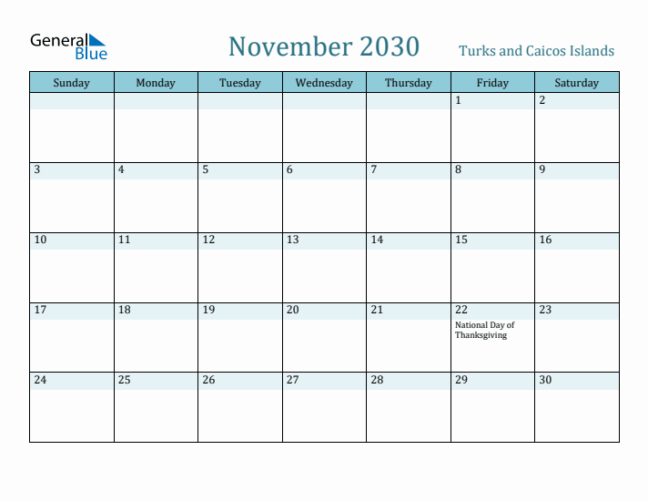 November 2030 Calendar with Holidays