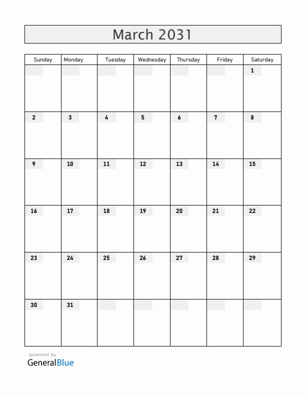 Mayotte March 2031 Calendar with Holidays