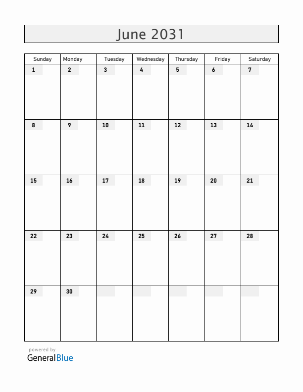 Zambia June 2031 Calendar with Holidays