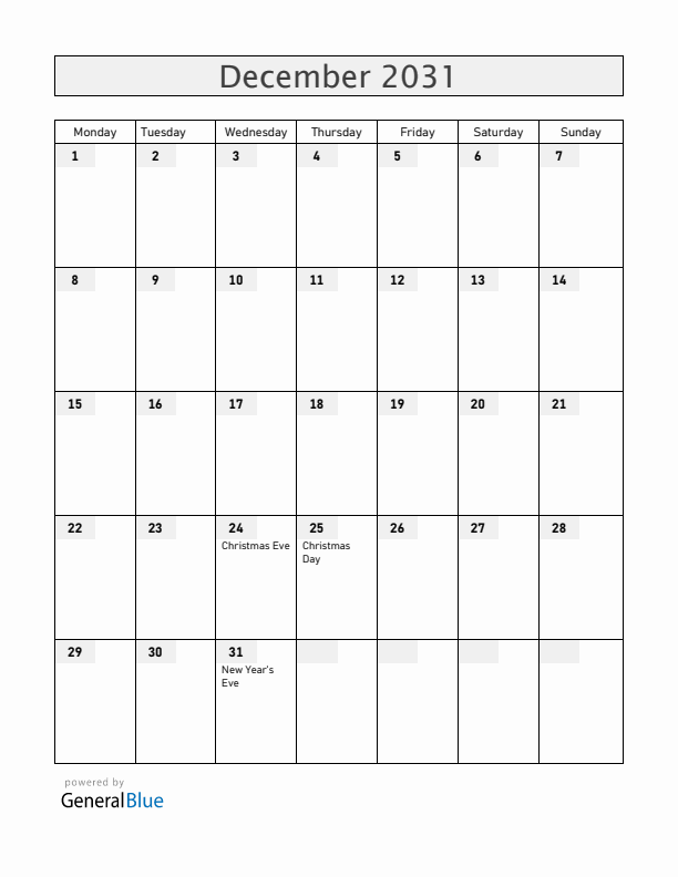 Guatemala December 2031 Calendar with Holidays