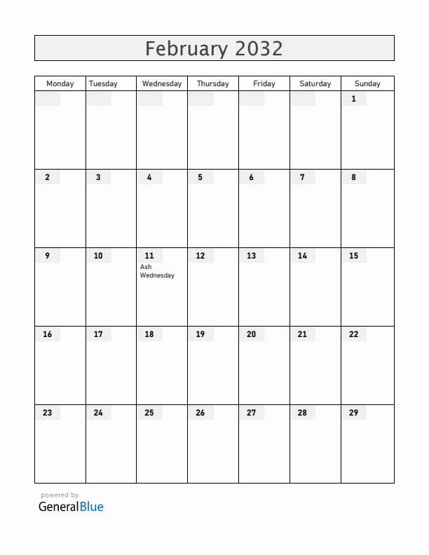 Jamaica February 2032 Calendar with Holidays