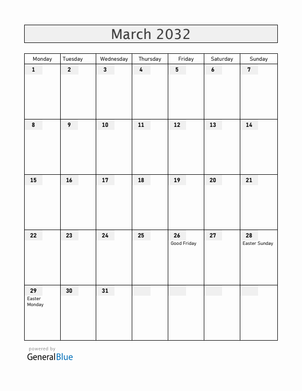 New Zealand March 2032 Calendar with Holidays