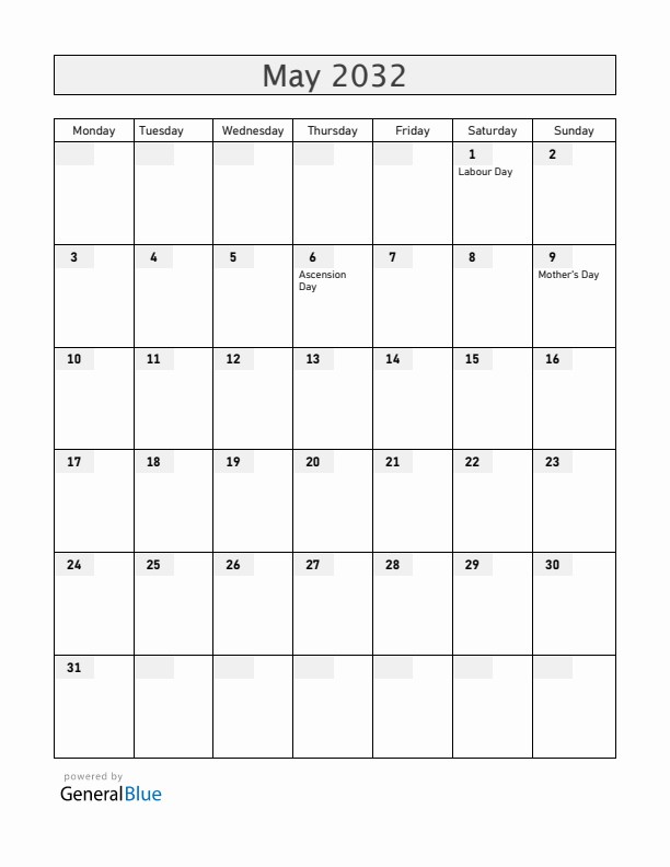 Curacao May 2032 Calendar with Holidays