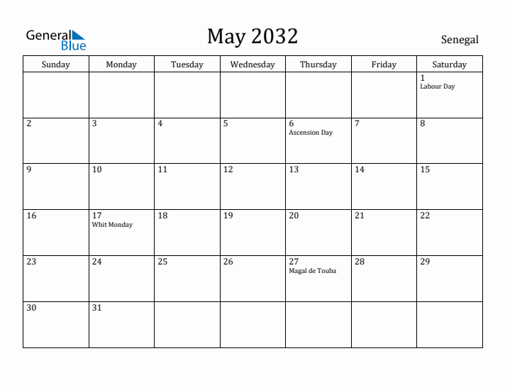 May 2032 Calendar Senegal
