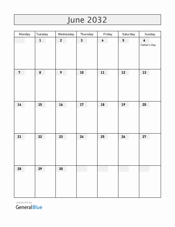 Curacao June 2032 Calendar with Holidays
